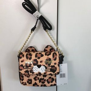 NWT betsey Johnson leopard crossbody purse.
